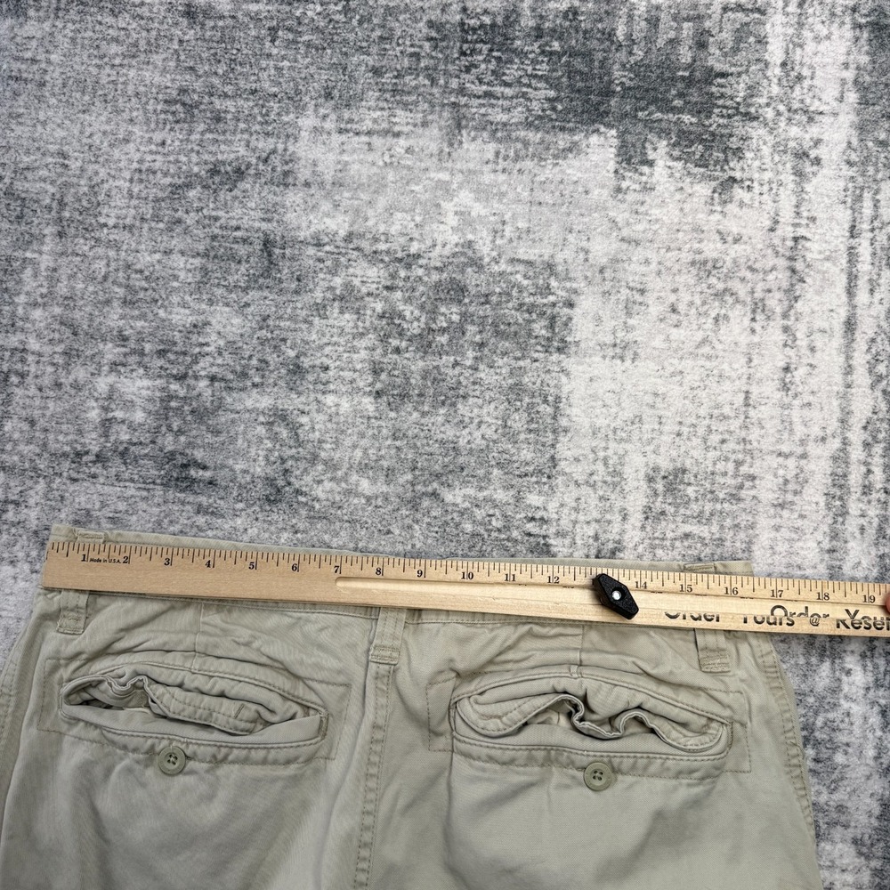 Y2K Old Navy Cargo Pants Men 33x34 (32x32) Beige Twill Distressed Straight Skate - Picture 12 of 15